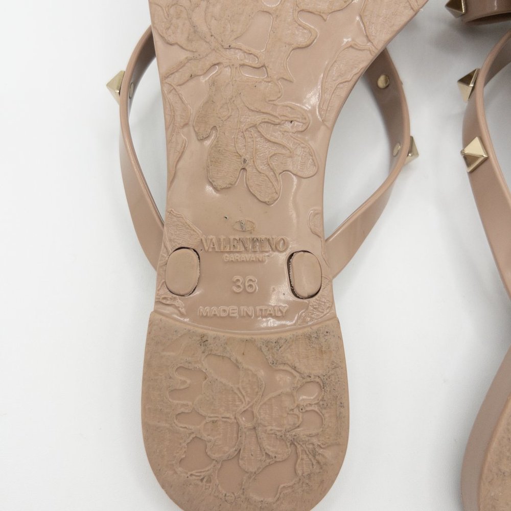 Valentino Garavani Rockstud PVC Flat Thong Sandals - Picture 9 of 9